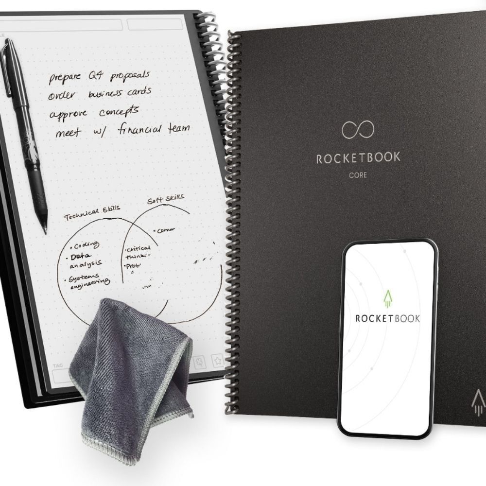 Rocketbook Core Smart Spiral Notebook, Dot-Grid and‎ Lined Pages